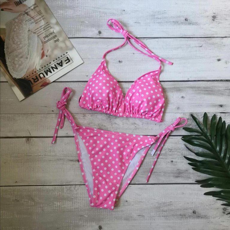 Pink Polka Dot Bikini Free Shipping Sunwise Swimwear